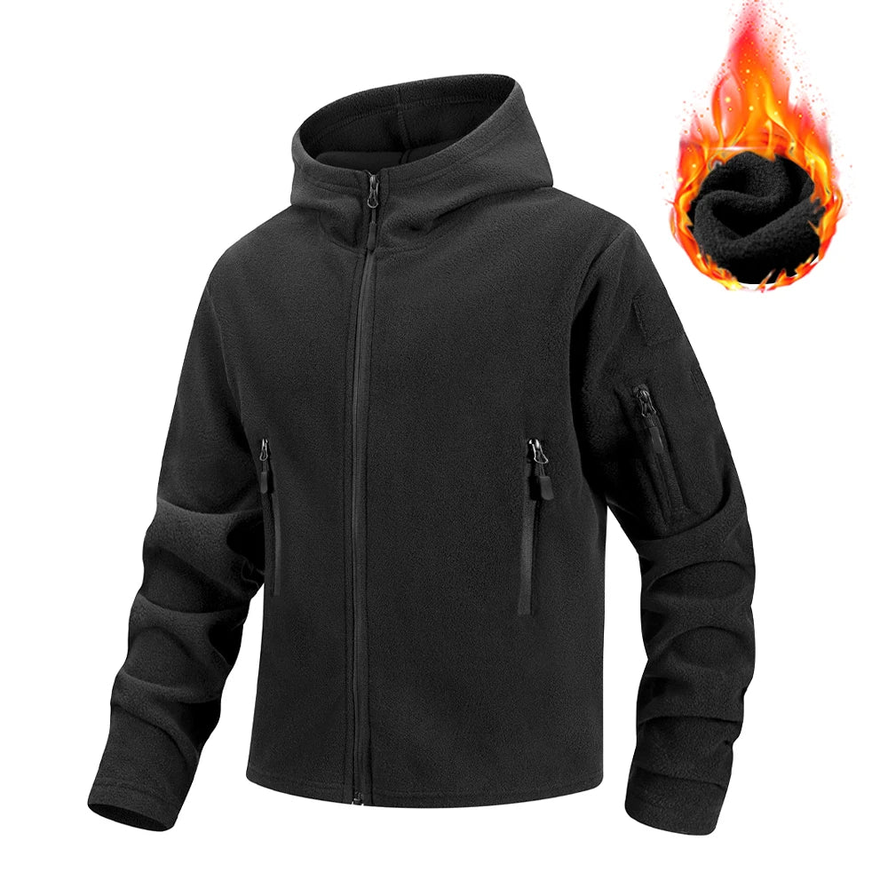Men's Hiking Tactical Fleece Full Zip Hooded
