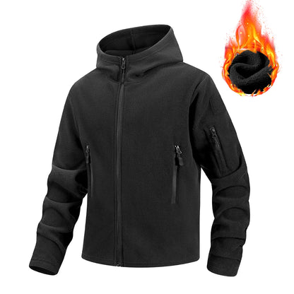 Men's Hiking Tactical Fleece Full Zip Hooded