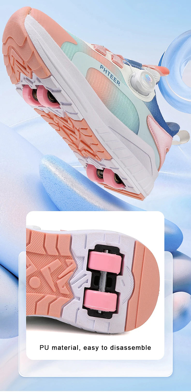 Two Wheels Roller Skating Shoes With Light