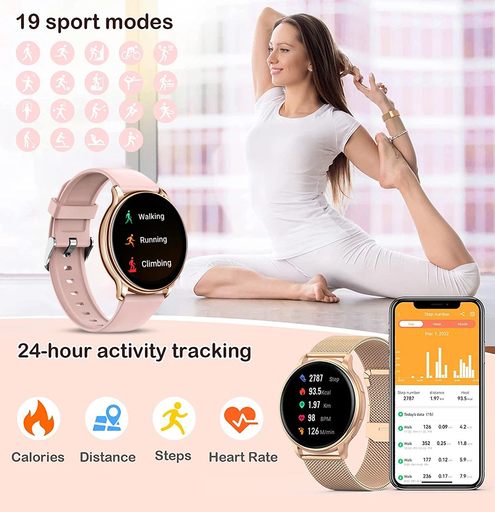 Smart Watch Women Fitness Tracker Heart Rate