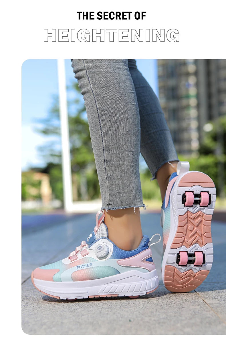 Two Wheels Roller Skating Shoes With Light
