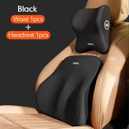 Comfortable Memory Foam Car Seat Cushion with Lumbar Support and Neck Pillow