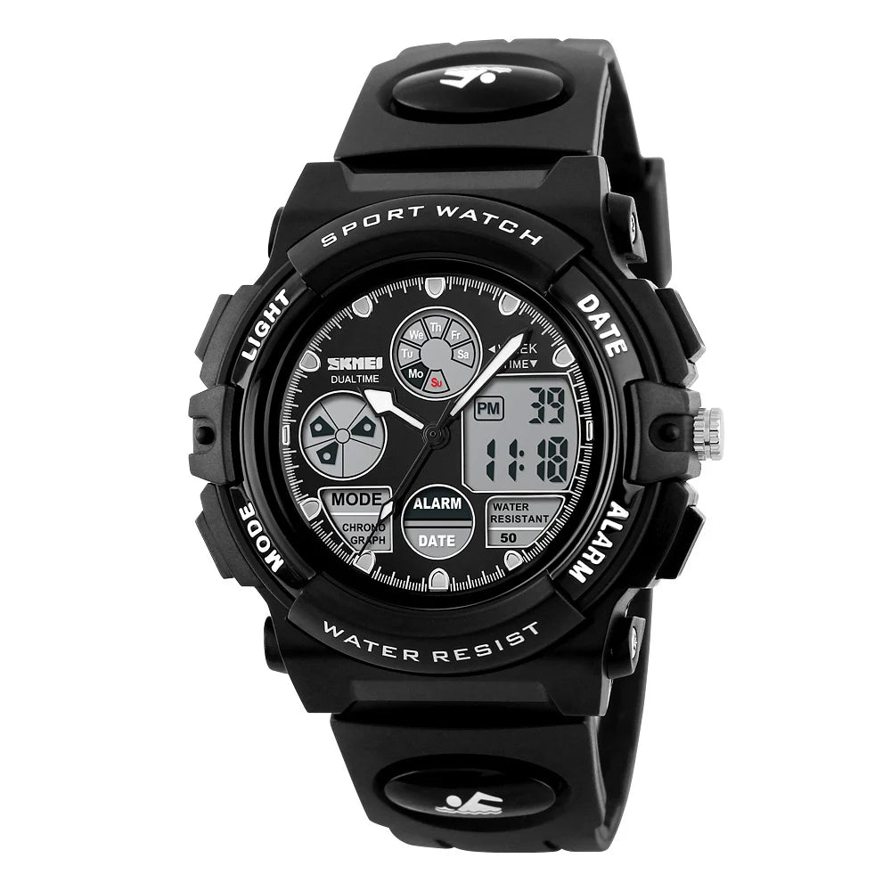 Waterproof Chrono Alarm Children Wristwatch For Boys Girls