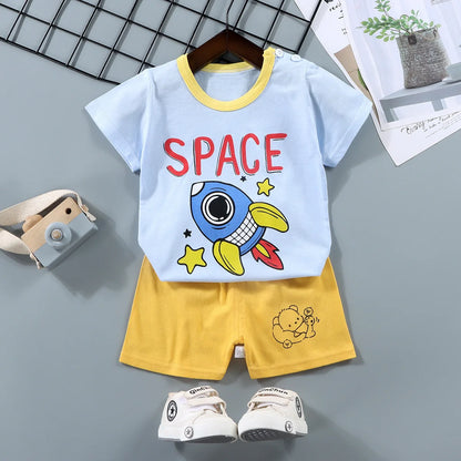 2PCS Cotton Short sleeve Children Clothing Suit