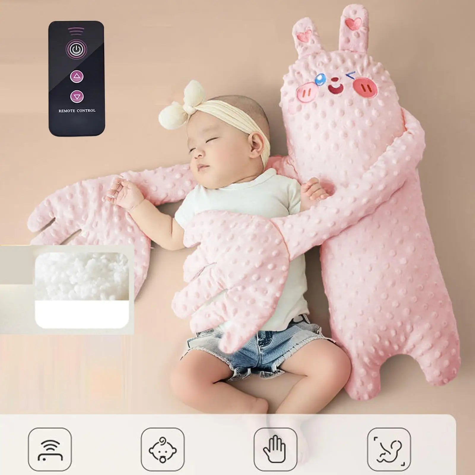 Remote Control  cute Animal Shaped baby sleep patting pillow