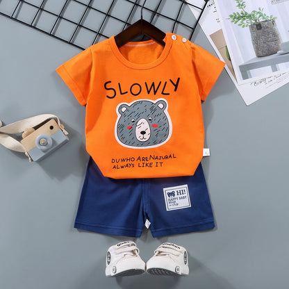 2PCS Cotton Short sleeve Children Clothing Suit