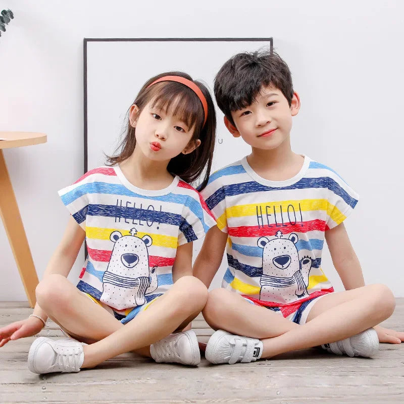 2PCS Cotton Short sleeve Children Clothing Suit
