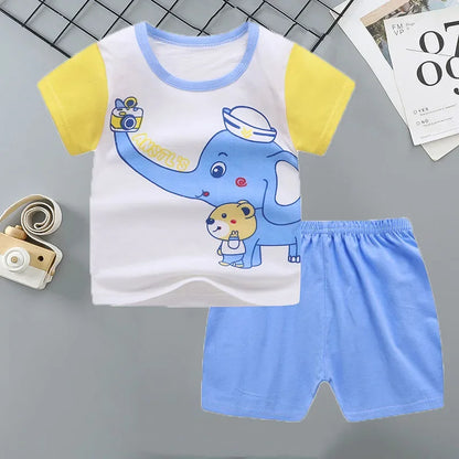 2PCS Cotton Short sleeve Children Clothing Suit
