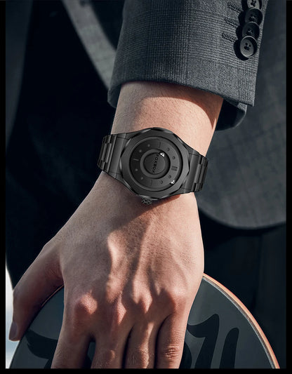 Outdoor Sports Waterproof Scrolling Pointer Magnetic Force Watch Men